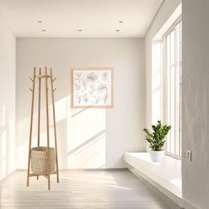 Rotin Porte-manteau RG24 couloir Porte-manteau avec panier DPL1