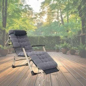 Chaise longue de jardin LG25 180cm Bain de soleil pliable Chaise de jardin grise DPL2-NW
