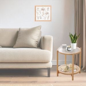 Table d'appoint en rotin BT28 Table de nuit Table basse ronde DPL1