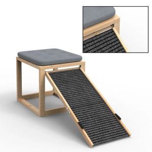 Escalier pour animaux domestiques HT31 rampe pour chiens avec tabouret aide pour animaux domestiques bois