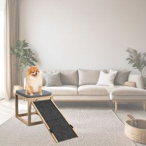 Escalier pour animaux domestiques HT31 rampe pour chiens avec tabouret aide pour animaux domestiques bois DPL1