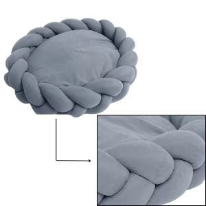 Lit pour chien tressé HB2 Coussin pour animaux domestiques lavable rond DPL1