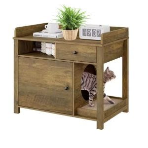 Katzenschrank KS3 Katzenklo Schrank 80cm Katzenmöbel Holz
