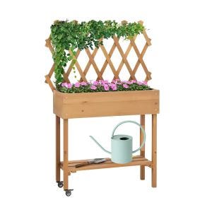 Hochbeet mit Spalier HB14 Pflanzkasten mit Rankgitter