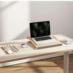 2-in-1 Laptop Stand LS28 Boîte pour ordinateur portable avec compartiments bambou