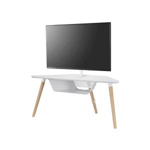 Table de salon avec support TV 32-65'' pivotante WT29 table d'angle blanche