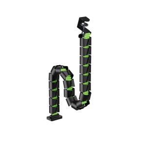 Organisateur de câbles flexible KO29 Serpent à câbles noir vert 134cm