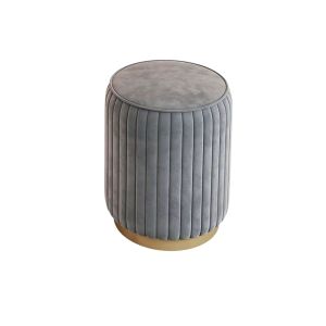 Sitzhocker rund SH13 Stoffhocker Sitzmöbel Beistellhocker grau