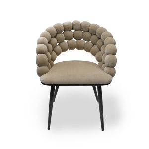 Esszimmerstühle 2 Stück Divit SR74 Armlehnstühle Sessel Samt Holzbeine beige DPL1