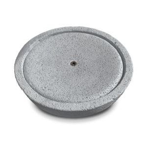 Fontaine solaire de jardin en résine synthétique vasque en pierre Ø 26 cm Divit RI58 gris DPL1