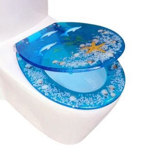 Abattant WC Divit RI81 abattant WC résine bleu océan design dauphin DPL1