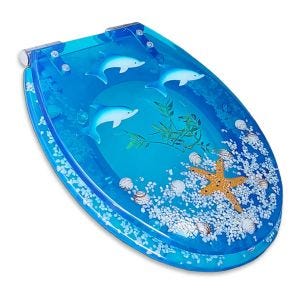 Abattant WC Divit RI81 abattant WC résine bleu océan design dauphin DPL2