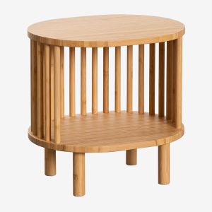 Nachttisch aus Bambus Divit RI83 Beistelltisch 41,5 x 40 cm 2 Ablagen naturbelassen