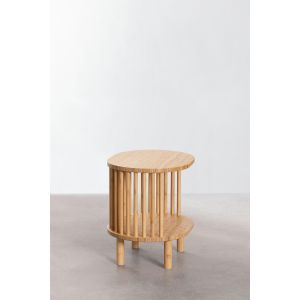 Table de chevet en bambou Table d'appoint Divit RI83 41,5 x 40 cm 2 étagères naturel DPL1