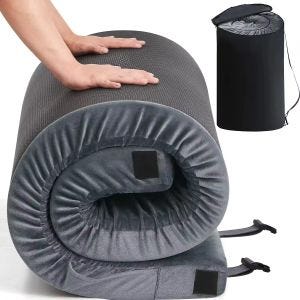 Rollbare Matratze 55 x 170 cm Divit RM7 Memory Foam Matte mit Tragetasche wasserdicht grau
