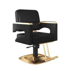 Friseurstuhl 360° drehbar Divit IG29 Salonstuhl verstellbar Kunstleder Edelstahl schwarz