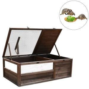 Niche en bois pour petits animaux BF31, enclos pour petits animaux 97 x 57 x 51 cm, résistant aux intempéries DPL4