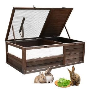 Enclos pour lapins BF31 enclos extérieur en bois 97 x 57 x 51 cm résistant aux intempéries DPL6