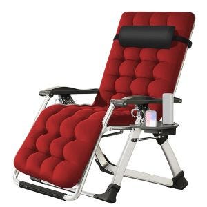 Chaise longue jarding Divit SR11 Transat jardin pliable fauteuil de jardin vin rouge