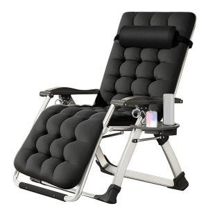 Chaise longue jarding Divit SR11 Transat jardin pliable fauteuil de jardin anthracite