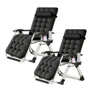 2er-Set Chaise longue jarding Divit SR11 Transat jardin pliable fauteuil de jardin anthracite-NW