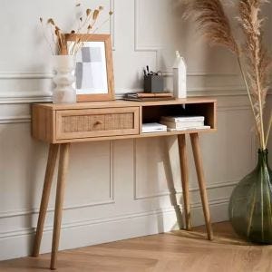 Table console Divit KT5 table d'appoint bois 100cm x 81cm x 30cm DPL2