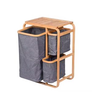 Panier à linge 3 compartiments Divit BW4 Coffre à linge Panier linge en bambou DPL1