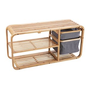 Étagère à chaussures avec banc Divit SR3 Étagère chaussures avec banc bambou DPL1