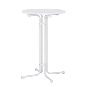 Stehtisch klappbar Ø 80cm Divit ST27 Klapptisch Garten Hochtisch Bistrotisch Weiss