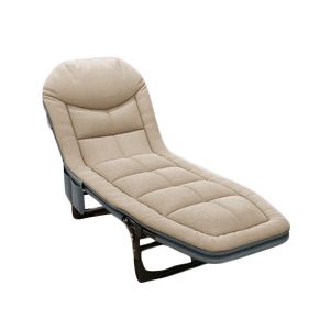 Klappbarer Liegestuhl Divit GI20 Gartenliege Sonnenliege gepolstert 200 x 64 x 30 cm beige
