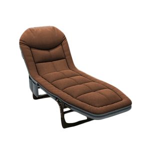 Klappbarer Liegestuhl Divit GI20 Gartenliege Sonnenliege gepolstert 200 x 64 x 30 cm braun