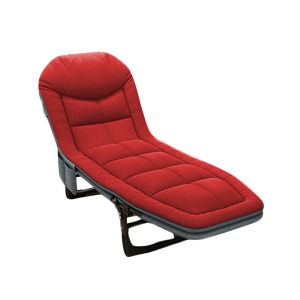 Klappbarer Liegestuhl Divit GI20 Gartenliege Sonnenliege gepolstert 200 x 64 x 30 cm rot