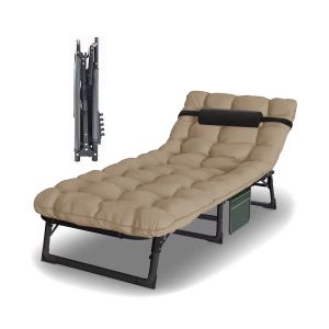Sonnenliege mit Auflage Divit KL3 Gartenliege klappbar Liegestuhl beige