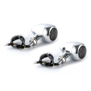 LED Blinker Motorrad Lumitecs RV368 mit E-Prüfzeichen passend für Chopper vorne-hinten getönt chrom