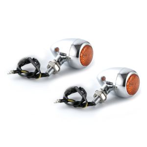 LED Blinker passend für Yamaha XV 750 / 535 Virago mit E-Prüfzeichen Lumitecs RV369 gelb chrom