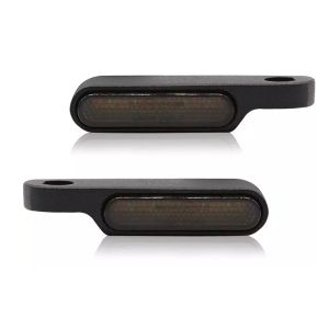 Clignotants LED au guidon pour modèles compatible avec Harley Davidson Softail Craftride RV377 Mini clignotant avec homologation E pour tableau de bord du guidon teinté noir
