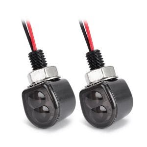 LED Mini Blinker Motorrad Lumitecs FR12 E-Prufzeichen 2 Stuck vorne-hinten schwarz getont