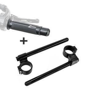Stummellenker Set für Ducati Supersport 750 / 600 SS Clip On 22mm und Griffe Zaddox S-G1_1