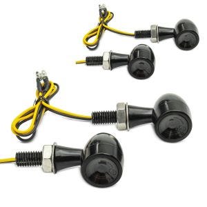 2x LED Blinker Motorrad Lumitecs BL18 mit E-Prüfzeichen vorne-hinten getönt Spar-Set