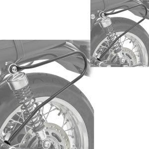 2x Satteltaschenhalter passend für Triumph Bonneville T120 / T100 16-24 Abstandhalter Craftride AH1 schwarz Spar-Set