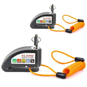 2x Antivol bloque disque alarme moto + câble de rappel Tourtecs 110dB noir Discount Set