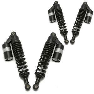 2x Motorrad Stossdämpfer hinten 340mm Federbein Paar Universal Zaddox RS2 schwarz Spar-Set