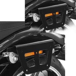 2x Satteltaschenhalter passend für Harley Davidson Softail Street Bob 18-24 Kofferträger abnehmbar Craftride QL links Spar-Set