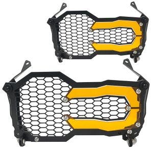 2x Scheinwerfergitter Frontscheinwerfer passend für BMW R 1200 GS / Adventure 13-18 Motoguard SG2 Lampenschutzgitter Spar-Set