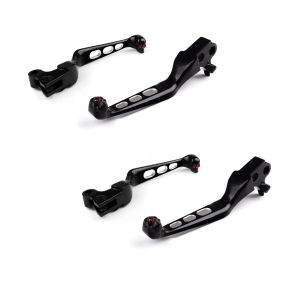 2x Set de Levier Frein Embrayage Edge Cut compatible avec Harley Davidson Dyna Sportster Softail Touring 96- noir Set Discount