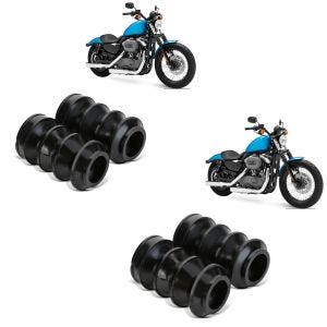2x Faltenbälge Gummi 39mm passend für Harley Davidson Sportster und Dyna Modelle Craftride Gabelschutz Spar-Set