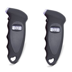2x Reifendruckprüfer digital Tourtecs RM1 Luftdruckprüfer 3V / 10,3 bar Reifendruck Messgerät Spar-Set