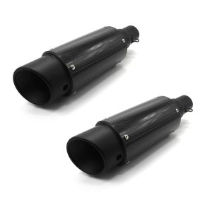 2x Échappement Moto Track Silencieux Pot Carbone Noir Discount Set