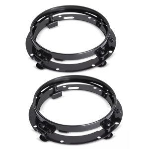 2x Montagering Scheinwerfer 7" Zoll passend für Harley Davidson Hauptscheinwerfer Craftride schwarz Spar-Set