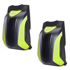 2x Hartschalen Rucksack Motorrad Bagtecs Carbon 30Ltr neon gelb Spar-Set